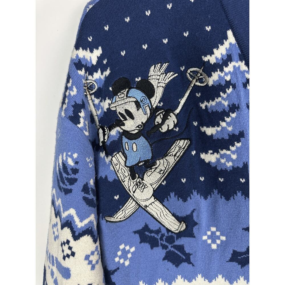 Her Universe Disney Mickey & Minnie Mouse Skiing Patterned Cardigan Oversized LG - Picture 4 of 14